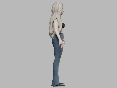Cartoon pretty woman V25899 Modèle 3D