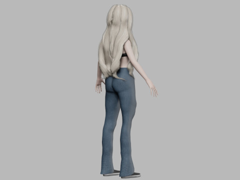 Cartoon pretty woman V25899 Modèle 3D
