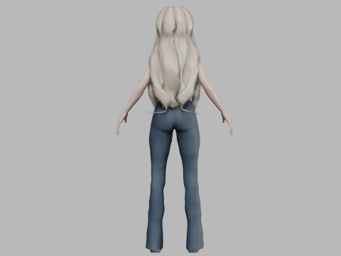 Cartoon pretty woman V25899 Modèle 3D