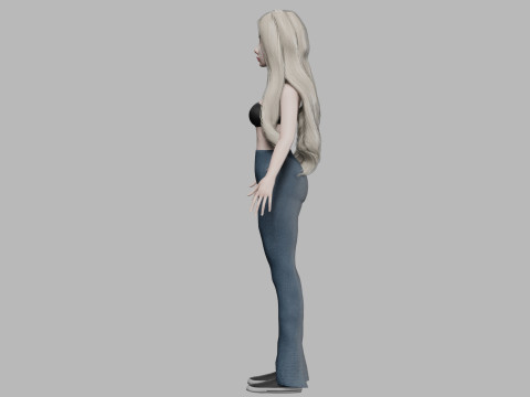 Cartoon pretty woman V25899 Modèle 3D