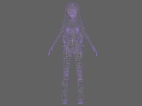 Cartoon pretty woman V25899 Modèle 3D