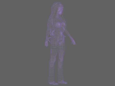 Cartoon pretty woman V25899 Modèle 3D