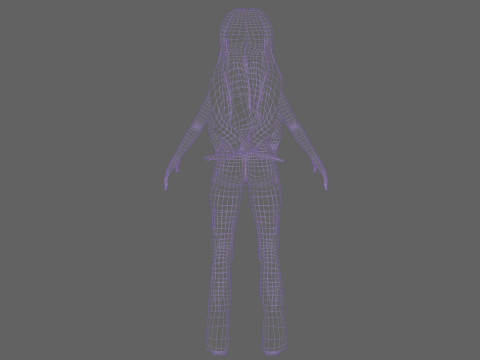 Cartoon pretty woman V25899 Modèle 3D