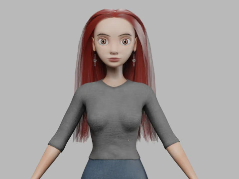 Mulher padr&atilde;o de desenho animado V28867 Modelo 3D