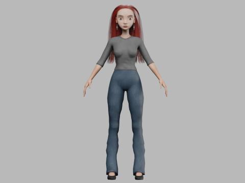 Cartoon standard woman V28867 Modello 3D