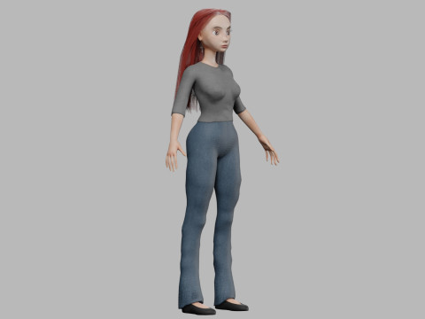 Cartoon standard woman V28867 Modello 3D