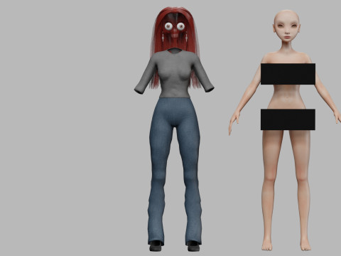 Cartoon standard woman V28867 Modello 3D