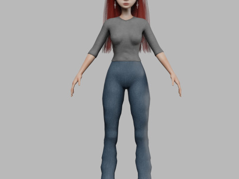 Cartoon standard woman V28867 Modello 3D