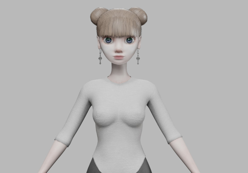Cartoon sweet woman V23121 3D-Modell .c4d .max .obj .3ds .fbx .stl .blend 