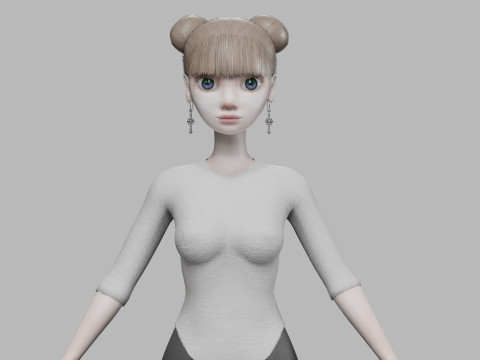 Cartoon sweet woman V23121 Modèle 3D