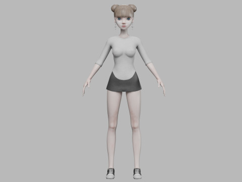 Cartoon sweet woman V23121 3D-Modell