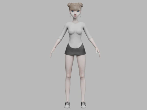 Cartoon sweet woman V23121 3D Model