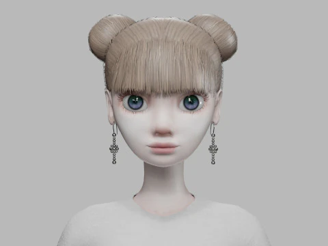 Cartoon sweet woman V23121 3D Model