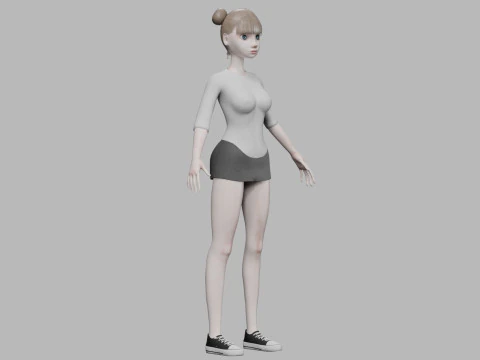Cartoon sweet woman V23121 3D Model