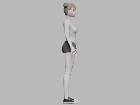 Cartoon sweet woman V23121 3D Model