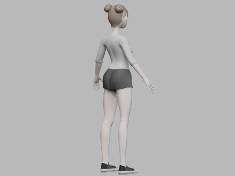 Cartoon sweet woman V23121 3D Model