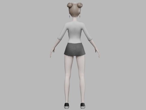 Cartoon sweet woman V23121 3D-Modell