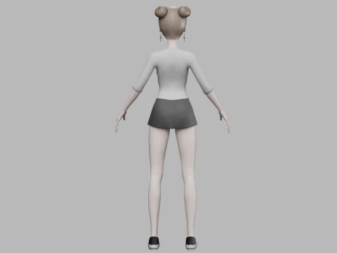 Cartoon sweet woman V23121 3D Model