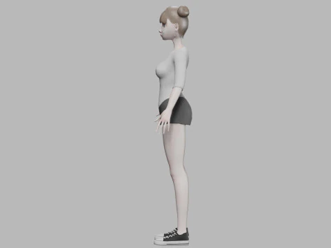 Cartoon sweet woman V23121 3D Model