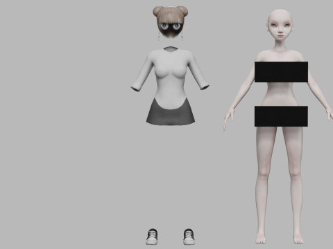Cartoon sweet woman V23121 3D-Modell