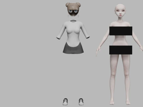 Cartoon sweet woman V23121 3D Model