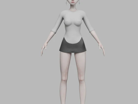 Cartoon sweet woman V23121 3D Model