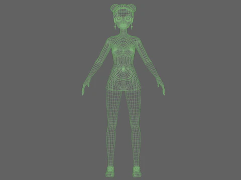 Cartoon sweet woman V23121 3D Model