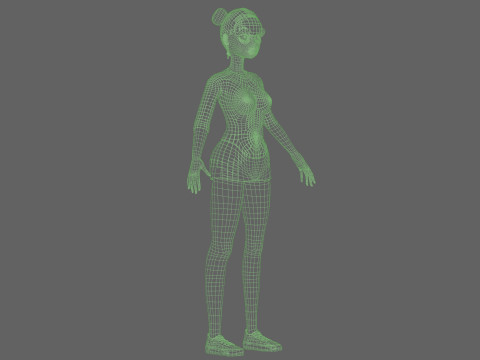 Cartoon sweet woman V23121 3D-Modell