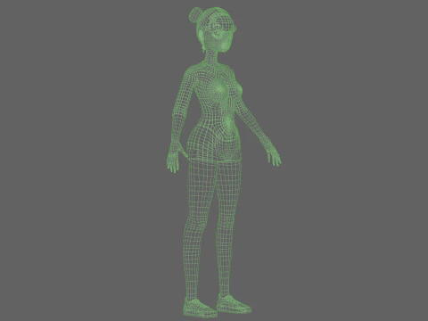 Cartoon sweet woman V23121 3D Model