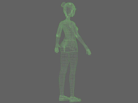 Cartoon sweet woman V23121 3D Model