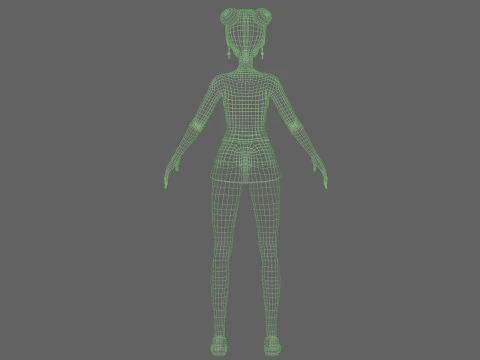 Cartoon sweet woman V23121 3D Model