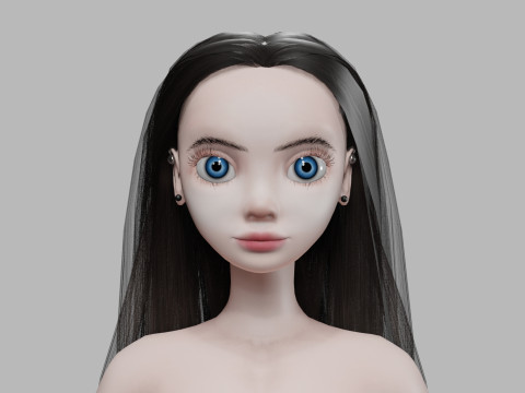 Cartoon teen woman V27036 Modèle 3D