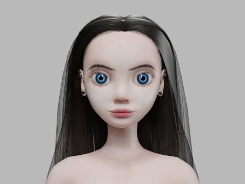 Cartoon teen woman V27036 3D Model
