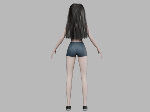 Cartoon teen woman V27036 Modèle 3D