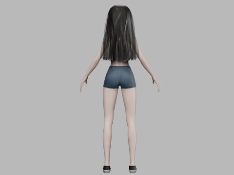 Cartoon teen woman V27036 3D Model
