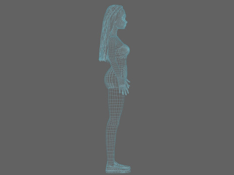 Cartoon teen woman V27036 Modèle 3D