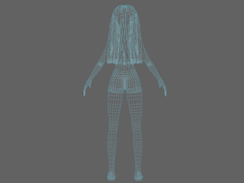 Cartoon teen woman V27036 Modèle 3D