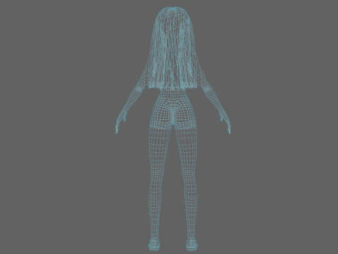 Cartoon teen woman V27036 3D Model