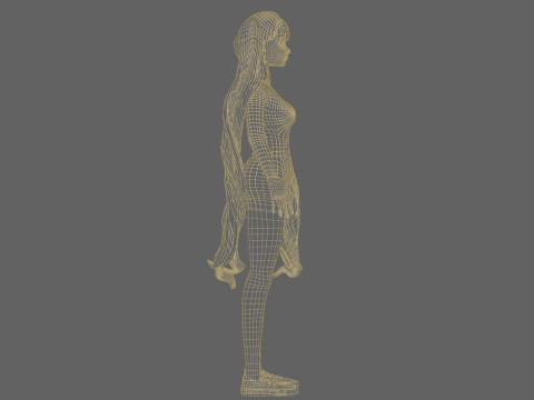 Cartoon young woman V36447 3D Model