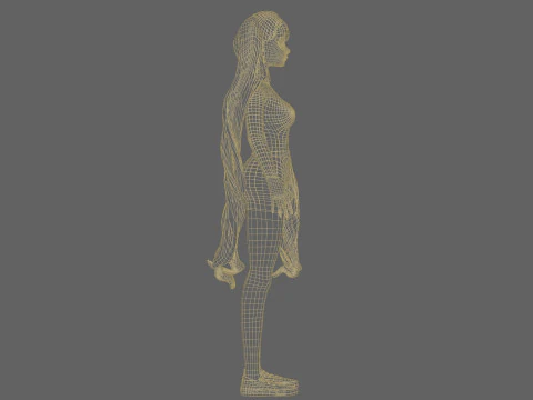 Cartoon young woman V36447 3D Model