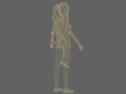Cartoon young woman V36447 3D Model