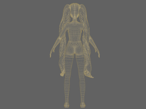 Cartoon young woman V36447 3D Model