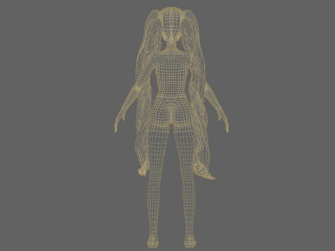 Cartoon young woman V36447 3D Model