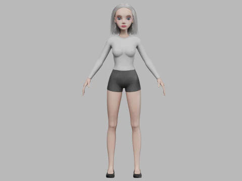 Cool cartoon woman V28662 3D Model