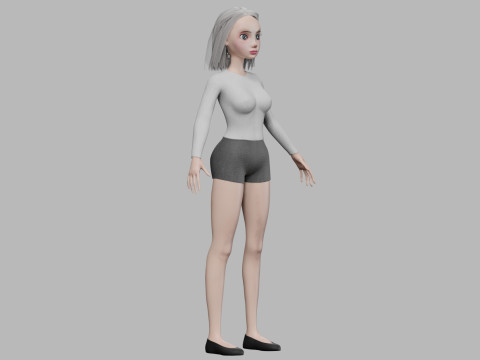 Cool cartoon woman V28662 Modèle 3D