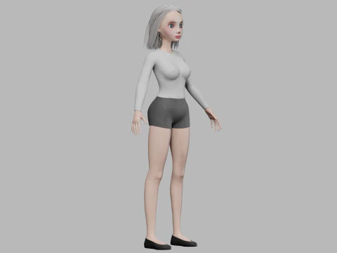 Cool cartoon woman V28662 3D Model
