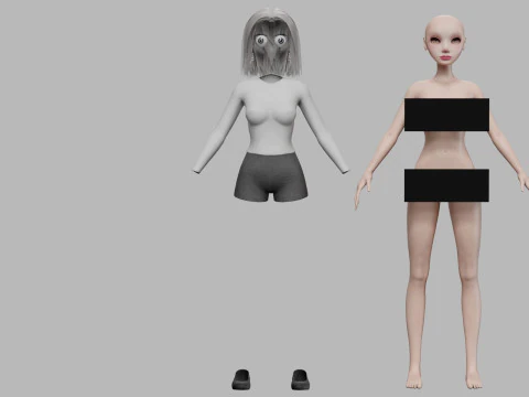 Cool cartoon woman V28662 3D Model