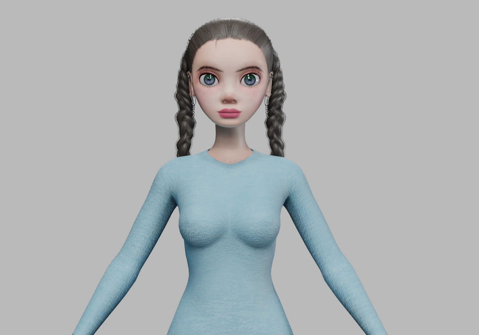 Cute cartoon woman V27819 3D Model .c4d .max .obj .3ds .fbx .stl .blend 