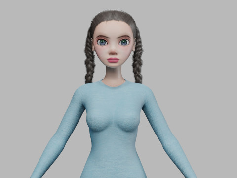 Cute cartoon woman V27819 3D-Modell