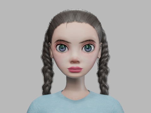 Cute cartoon woman V27819 Modelo 3D